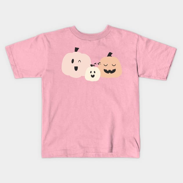 3 Little Pumpkins - Variation 1 Kids T-Shirt by littlemoondance